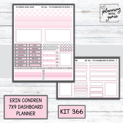 Kit 366 Erin Condren Dashboard Planner Sticker Kit