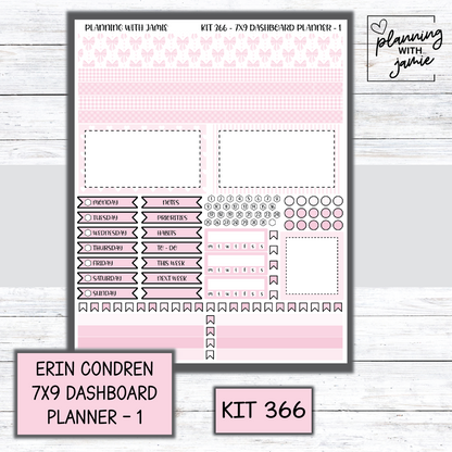 Kit 366 Erin Condren Dashboard Planner Sticker Kit