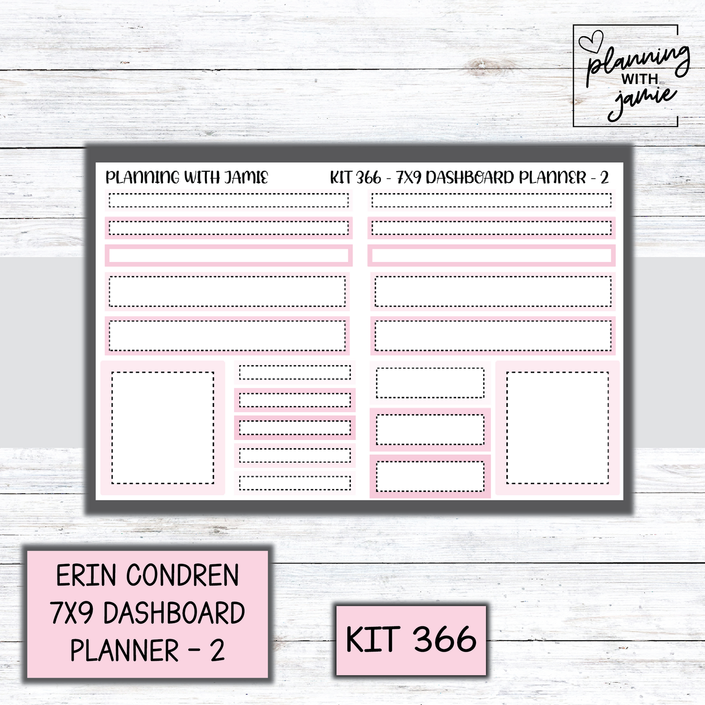 Kit 366 Erin Condren Dashboard Planner Sticker Kit