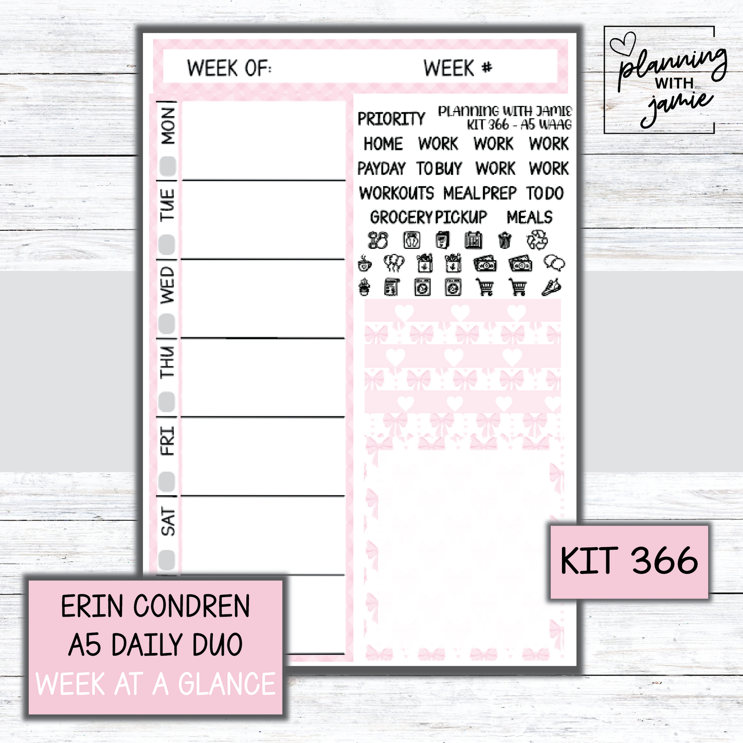 Kit 366 Week At A Glance Sticker