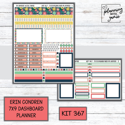Kit 367 Erin Condren Dashboard Planner Sticker Kit