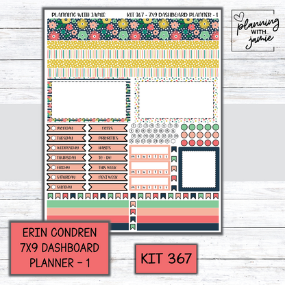 Kit 367 Erin Condren Dashboard Planner Sticker Kit