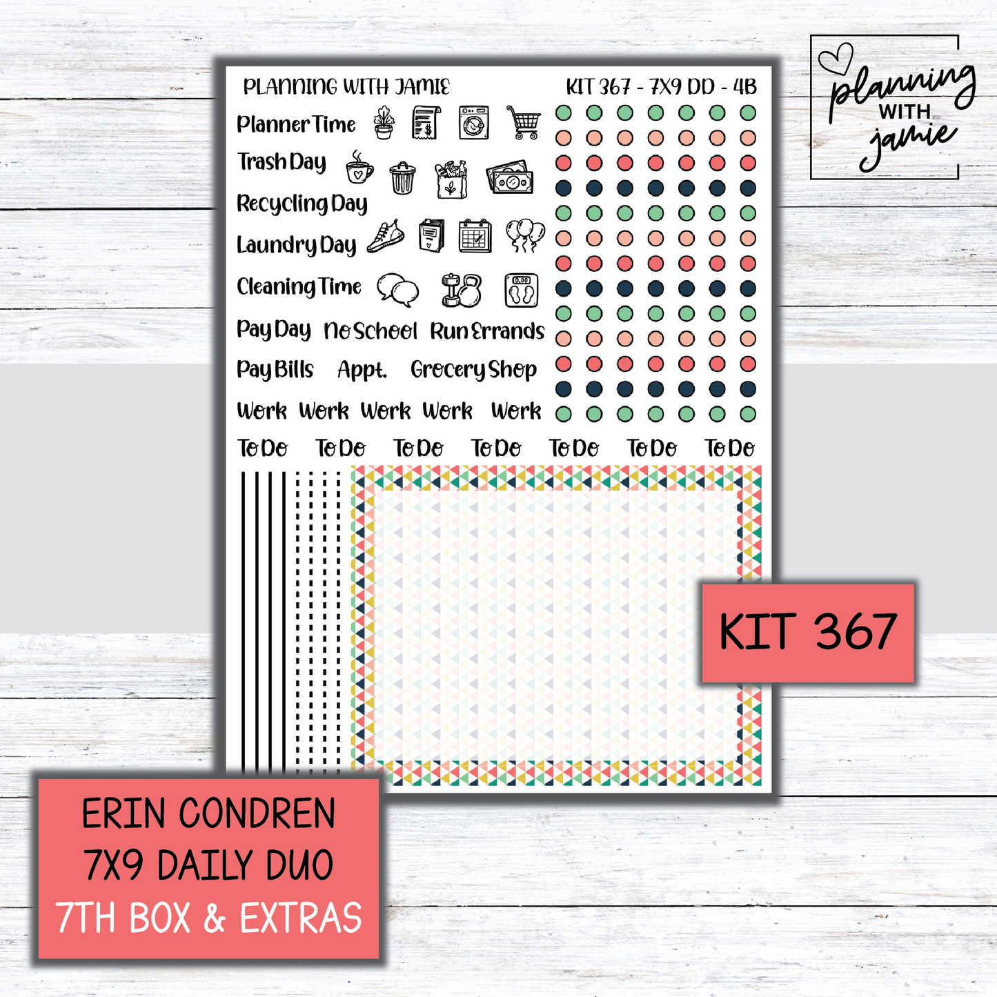 Kit 367 Erin Condren Daily Duo Sticker Kit