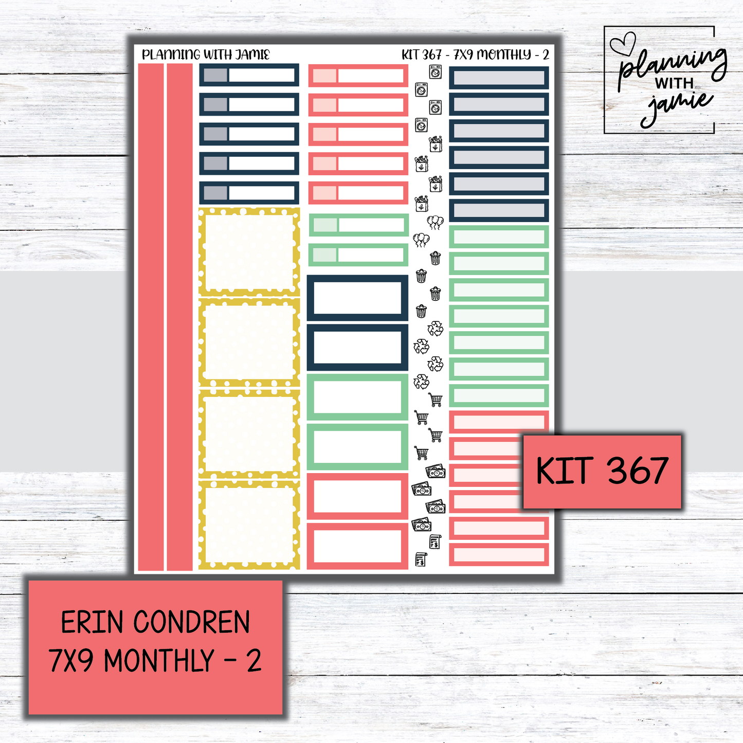 KIT 367 Erin Condren 7X9 Monthly Kit
