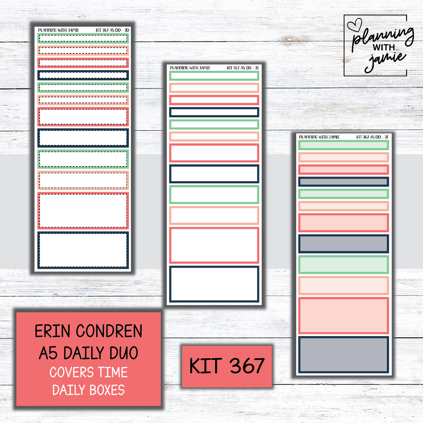 Kit 367 Erin Condren Daily Duo Sticker Kit