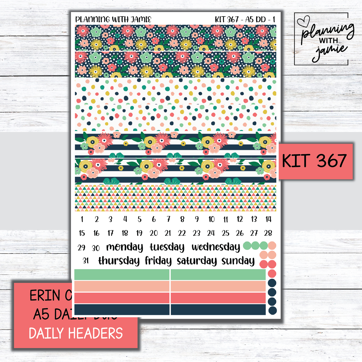 Kit 367 Erin Condren Daily Duo Sticker Kit