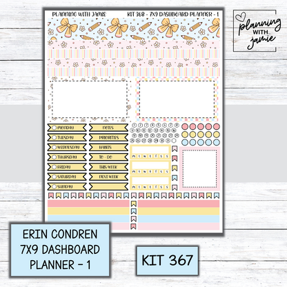 Kit 368 Erin Condren Dashboard Planner Sticker Kit