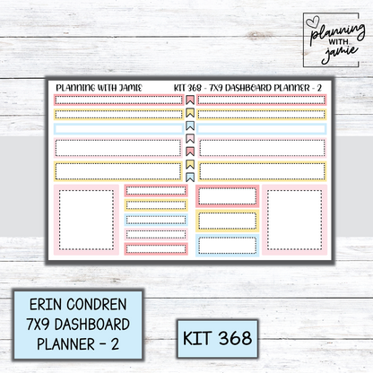 Kit 368 Erin Condren Dashboard Planner Sticker Kit