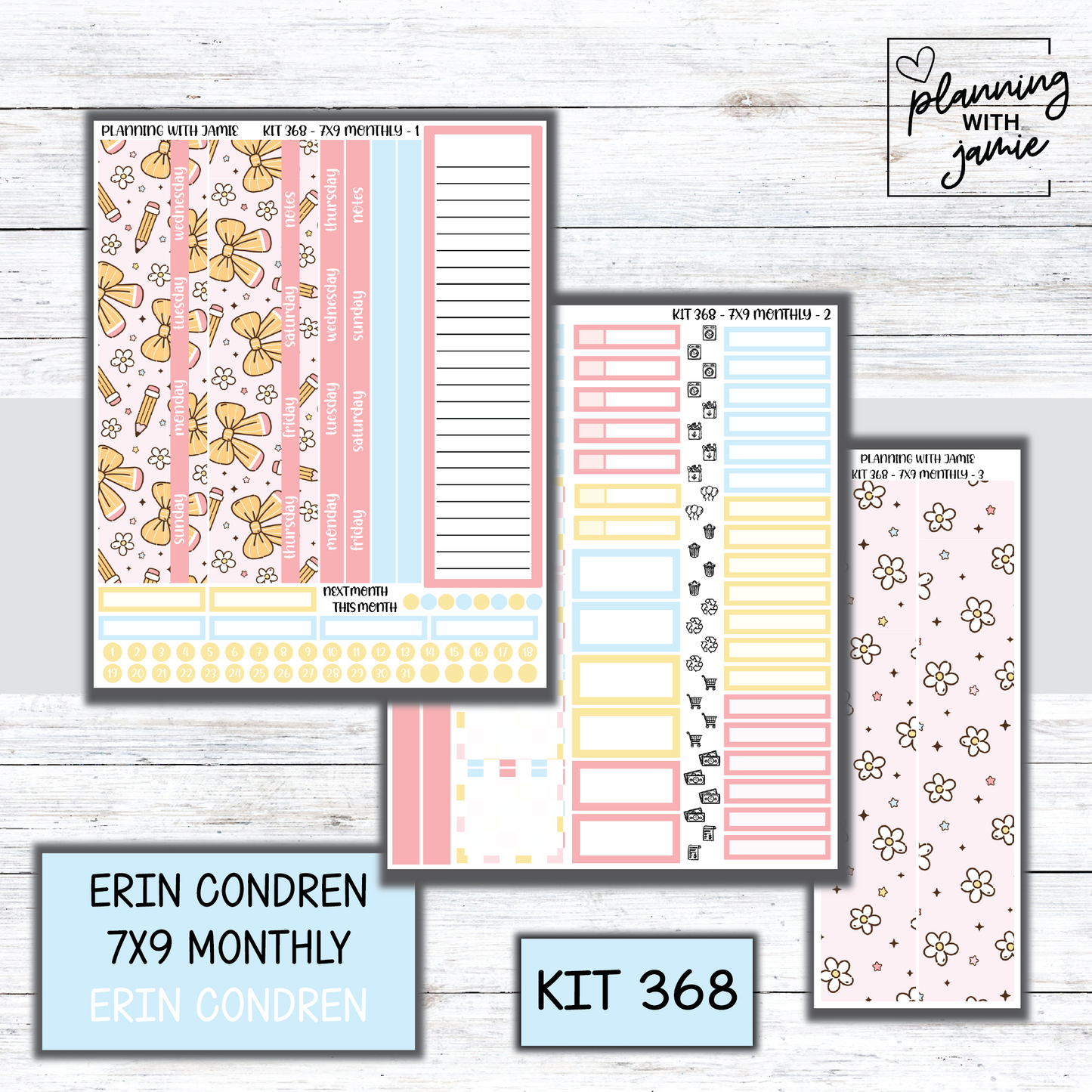 KIT 368 Erin Condren 7X9 Monthly Kit