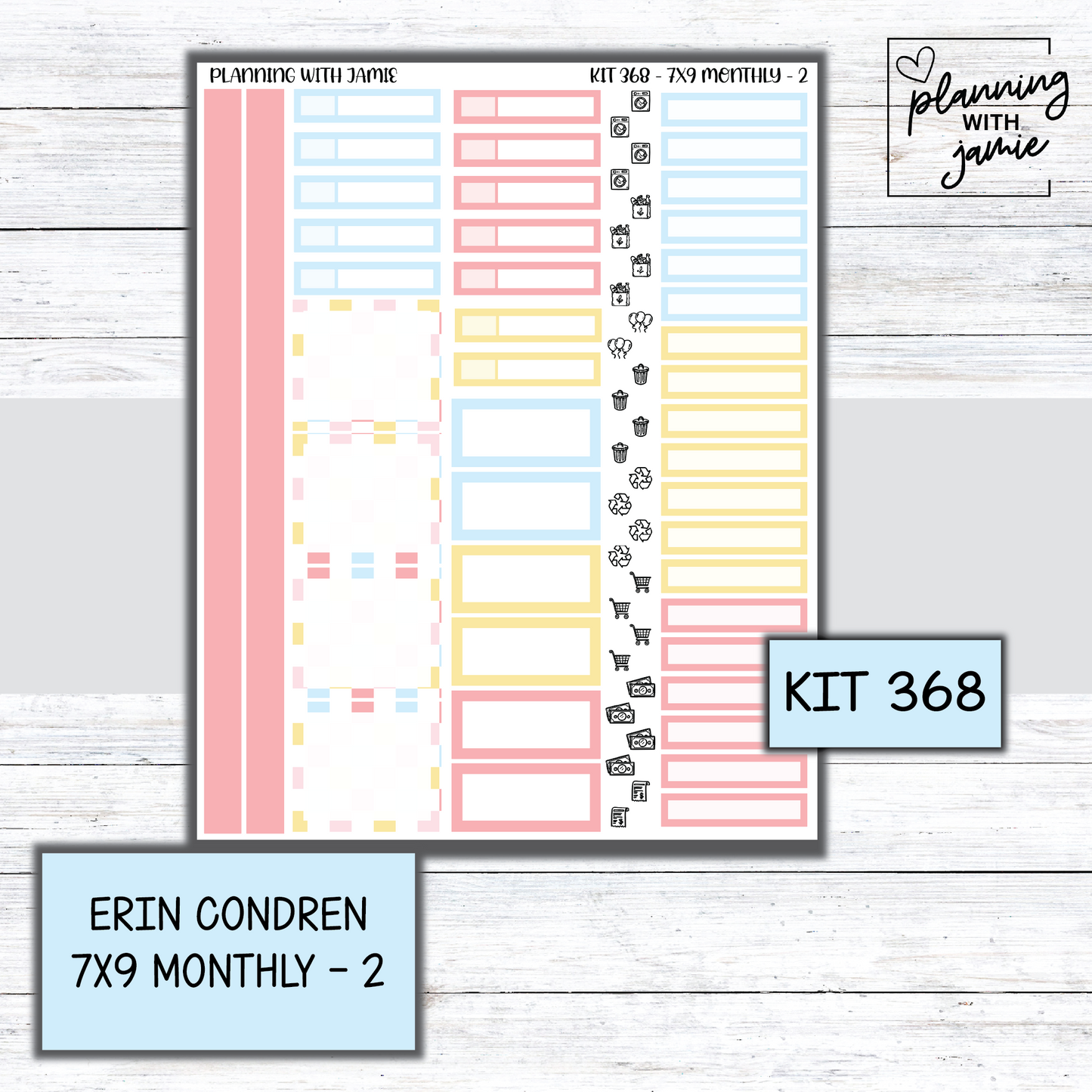 KIT 368 Erin Condren 7X9 Monthly Kit