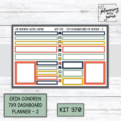 Kit 370 Erin Condren Dashboard Planner Sticker Kit