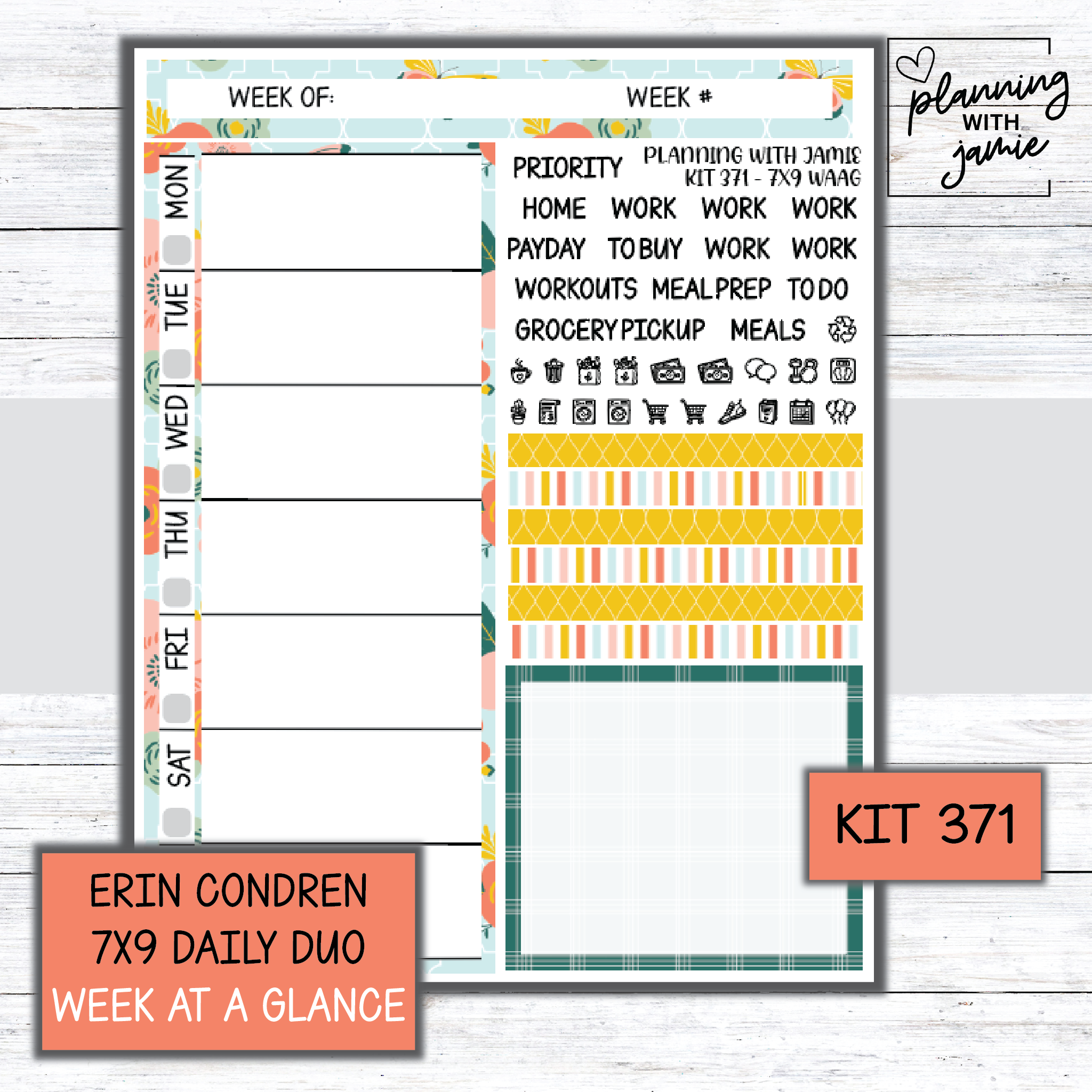 Kit 371 Week At A Glance Sticker – Planning With Jamie