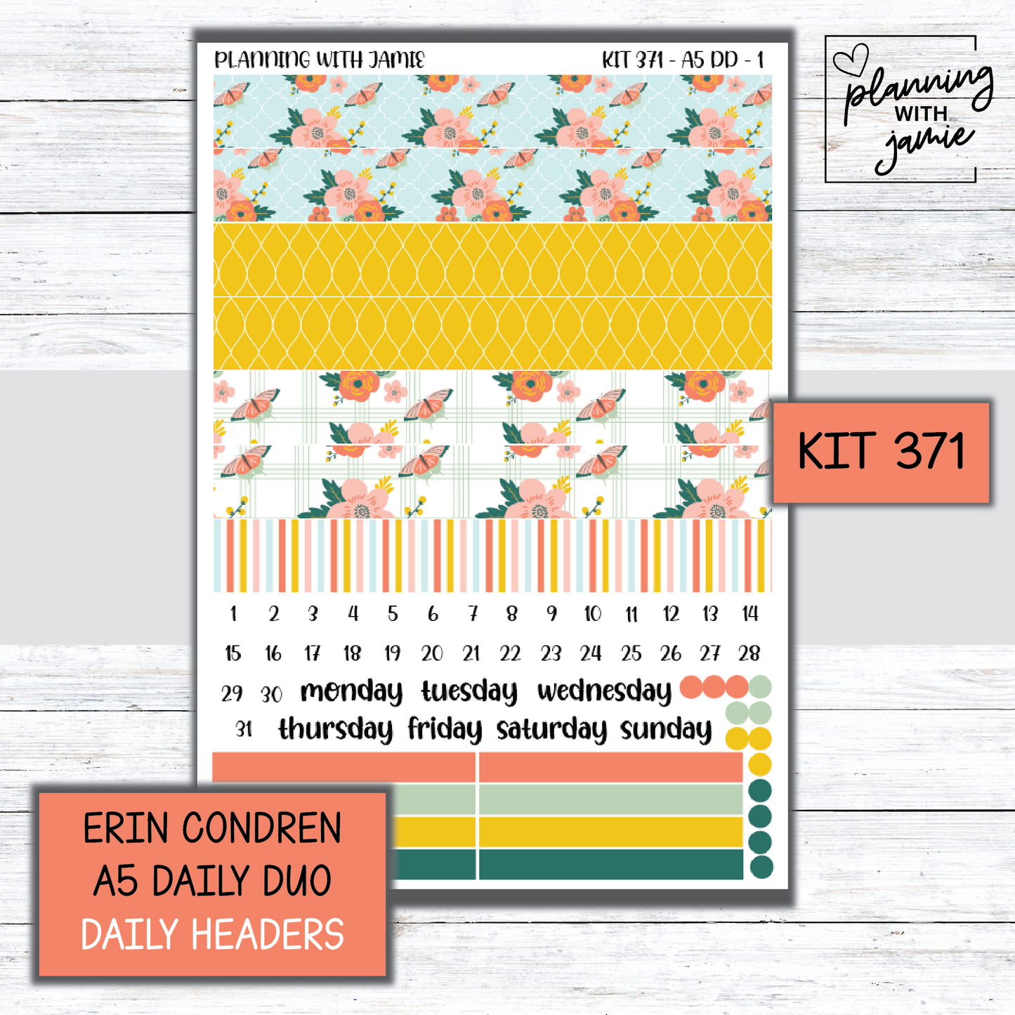 Kit 371 Erin Condren Daily Duo Sticker Kit