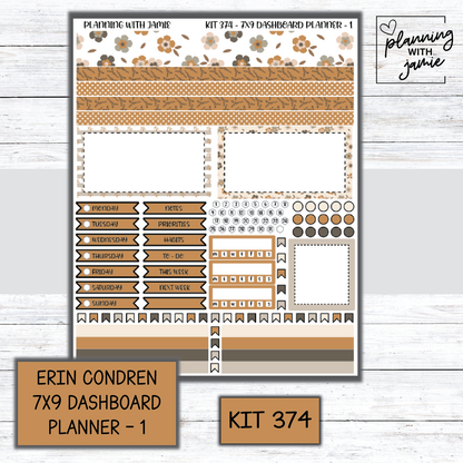 Kit 374 Erin Condren Dashboard Planner Sticker Kit