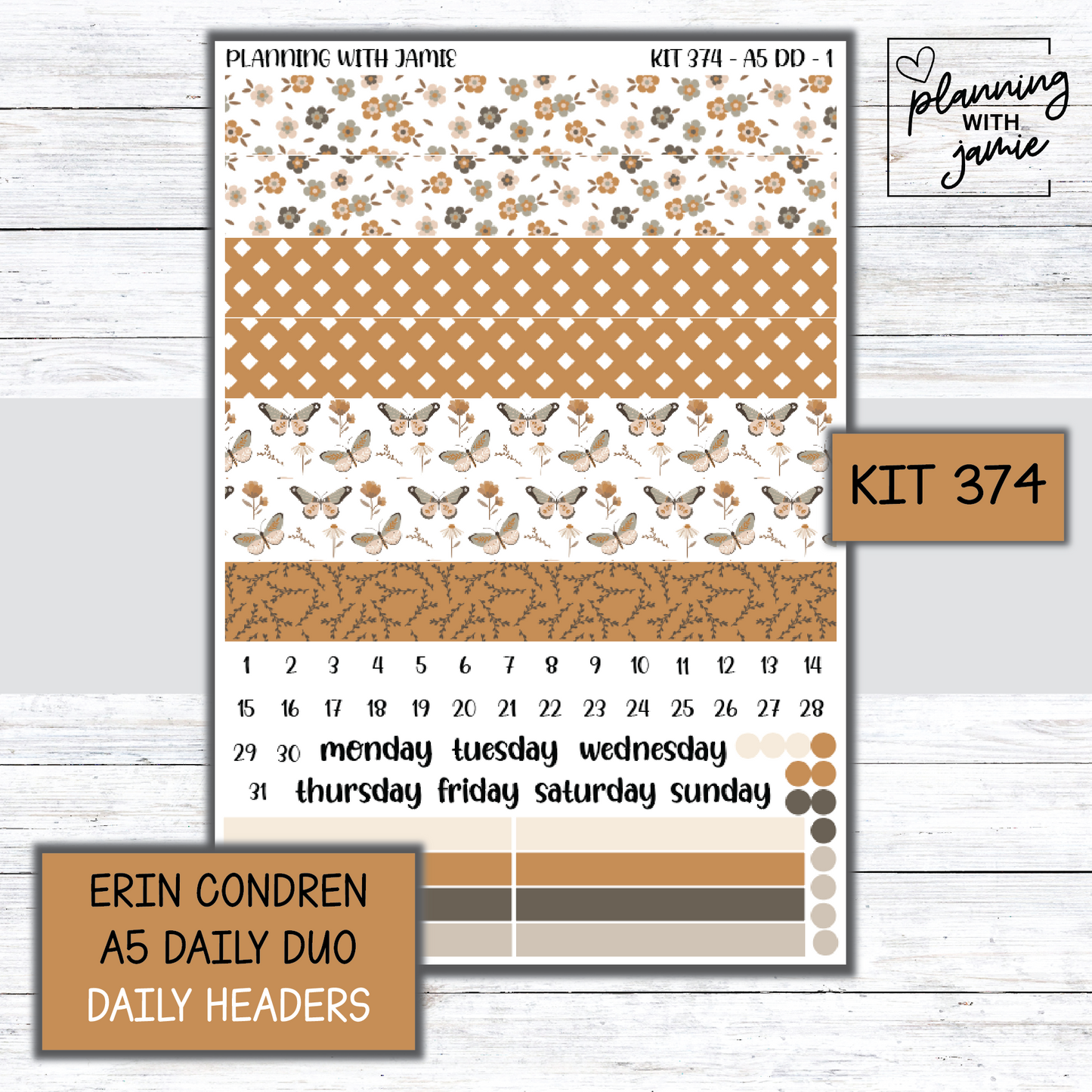 Kit 374 Erin Condren Daily Duo Sticker Kit