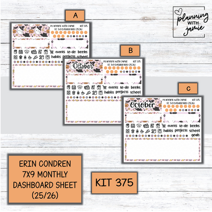 KIT 375 7X9 Erin Condren Monthly Dashboard Sticker Kit