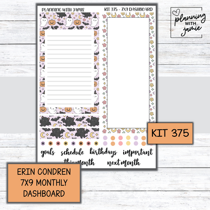 KIT 375 7X9 Erin Condren Monthly Dashboard Sticker Kit
