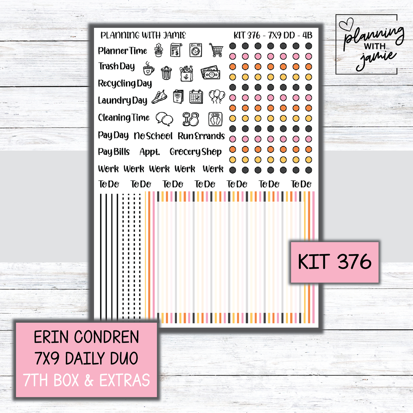 Kit 376 Erin Condren Daily Duo Sticker Kit