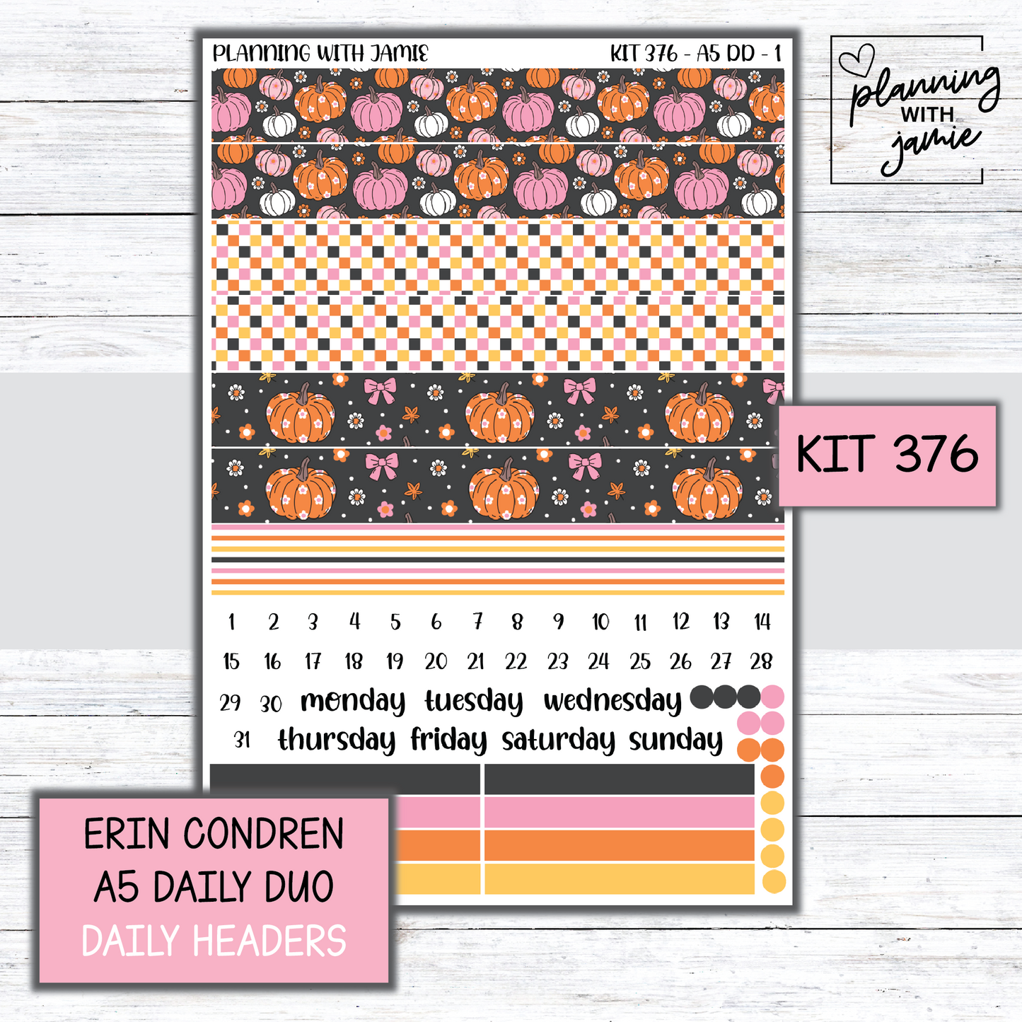 Kit 376 Erin Condren Daily Duo Sticker Kit