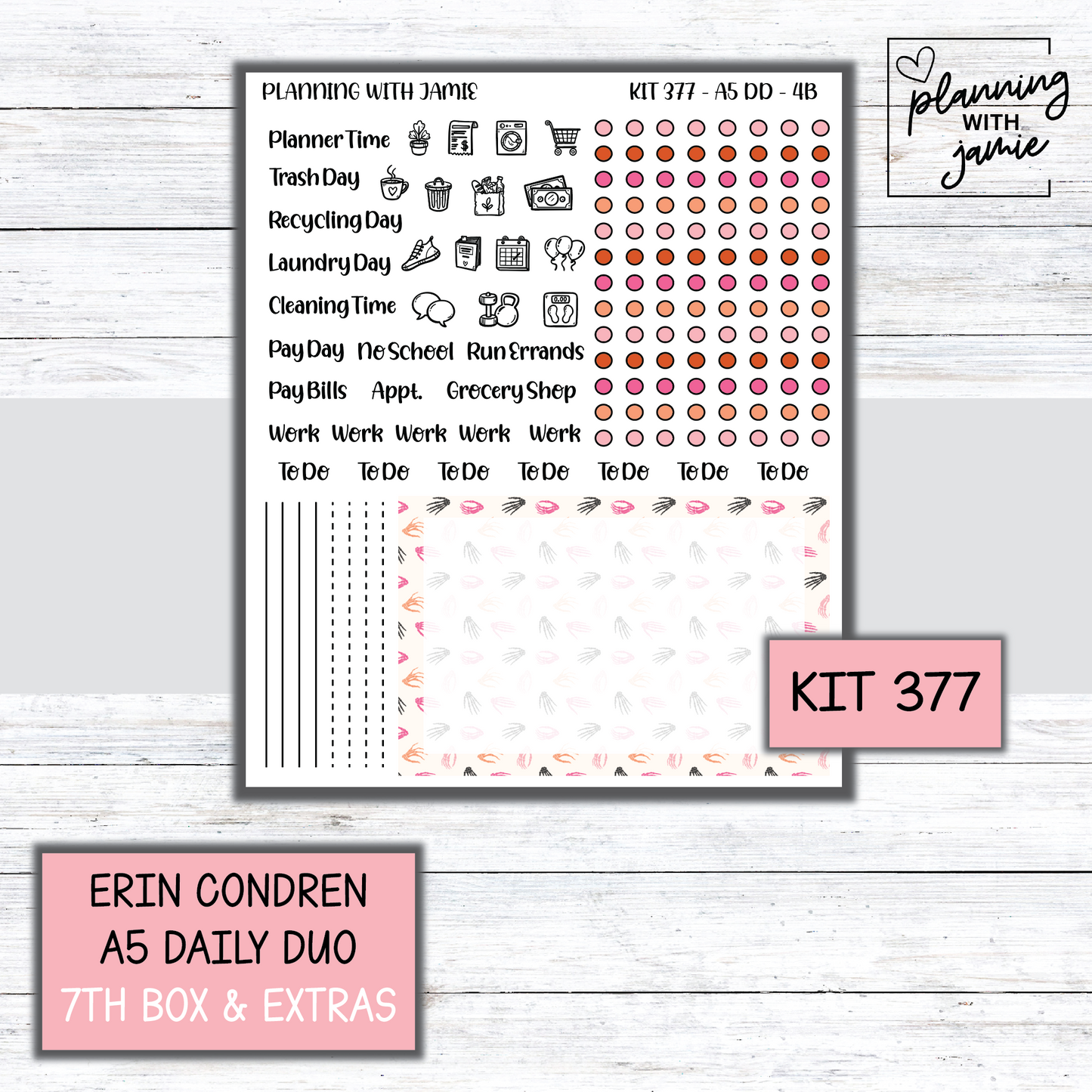 Kit 377 Erin Condren Daily Duo Sticker Kit