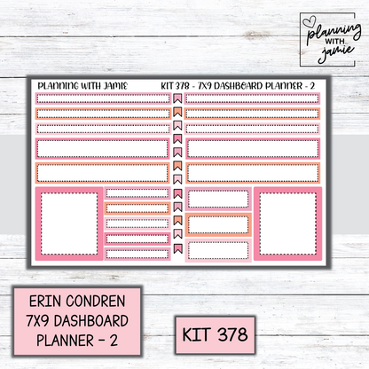 Kit 378 Erin Condren Dashboard Planner Sticker Kit