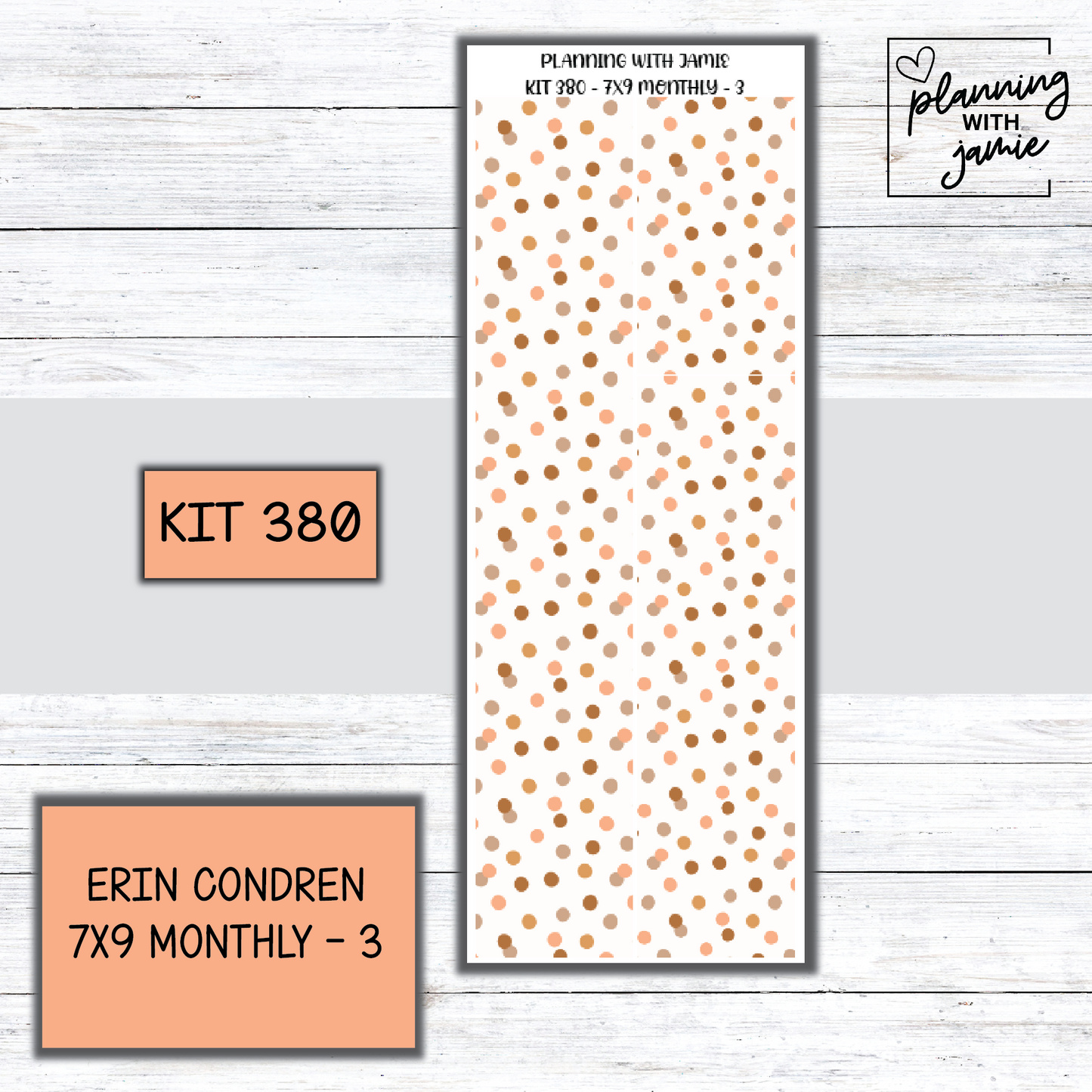 KIT 380 Erin Condren 7X9 OR A5 Monthly Kit