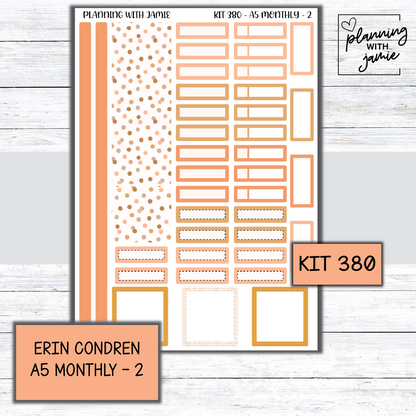 KIT 380 Erin Condren 7X9 OR A5 Monthly Kit