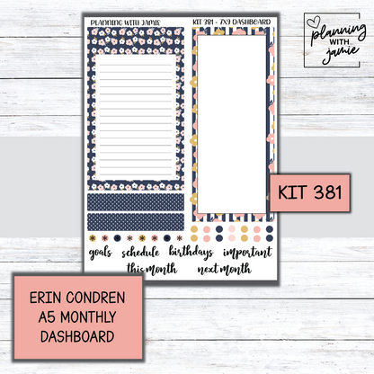 KIT 381 7X9 Erin Condren Monthly Dashboard Sticker Kit