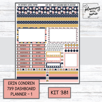 Kit 381 Erin Condren Dashboard Planner Sticker Kit