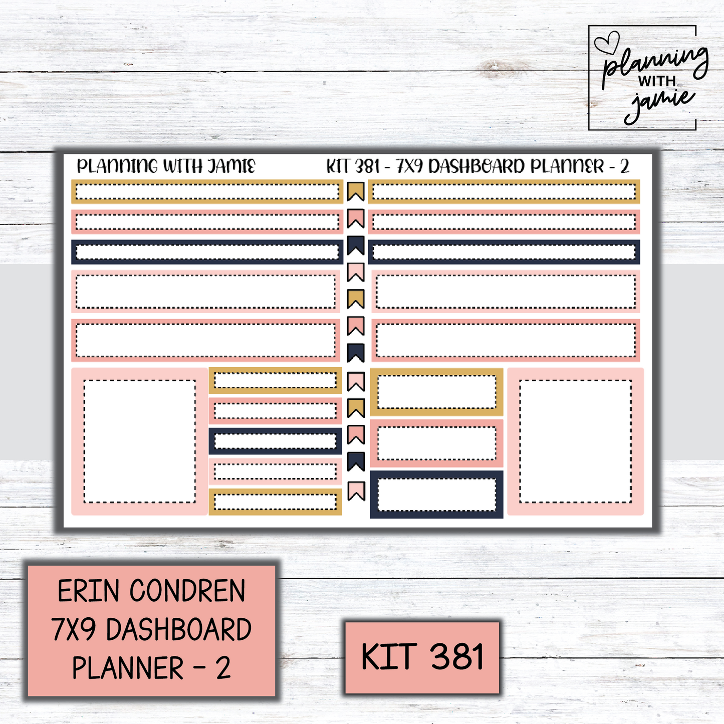 Kit 381 Erin Condren Dashboard Planner Sticker Kit