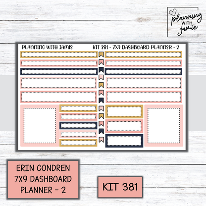 Kit 381 Erin Condren Dashboard Planner Sticker Kit