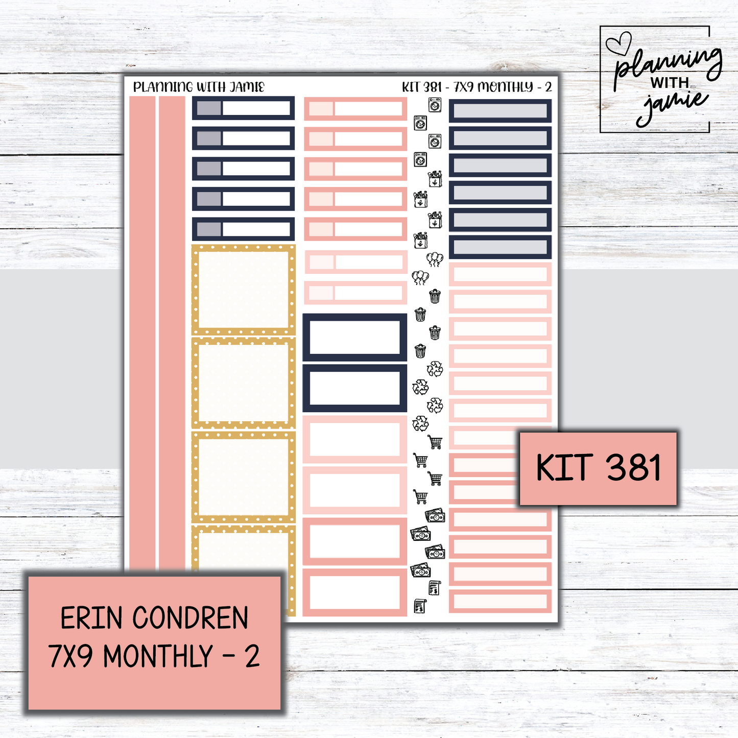 KIT 381 Erin Condren 7X9 OR A5 Monthly Kit