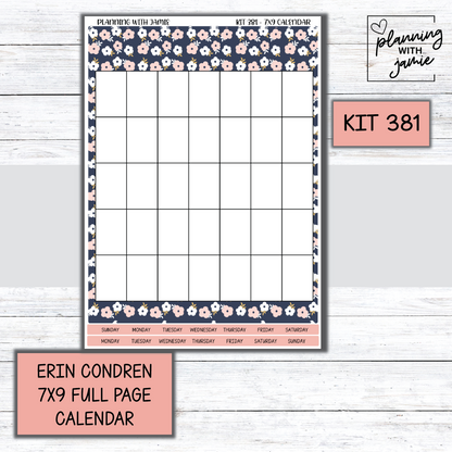 KIT 381 Erin Condren 7X9 Full Page Calendar