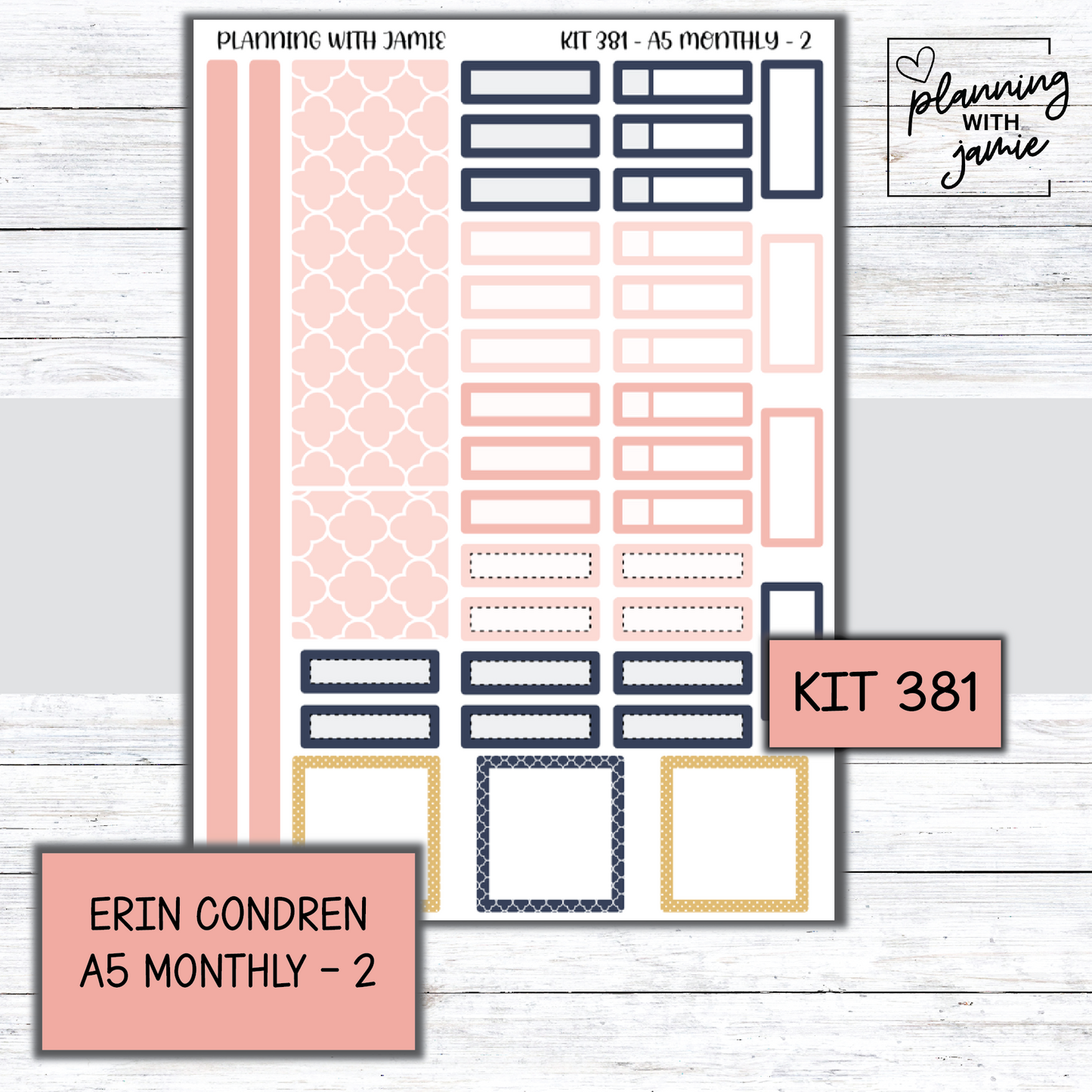 KIT 381 Erin Condren 7X9 OR A5 Monthly Kit