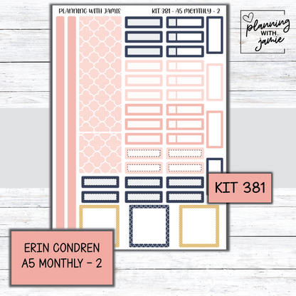 KIT 381 Erin Condren 7X9 OR A5 Monthly Kit