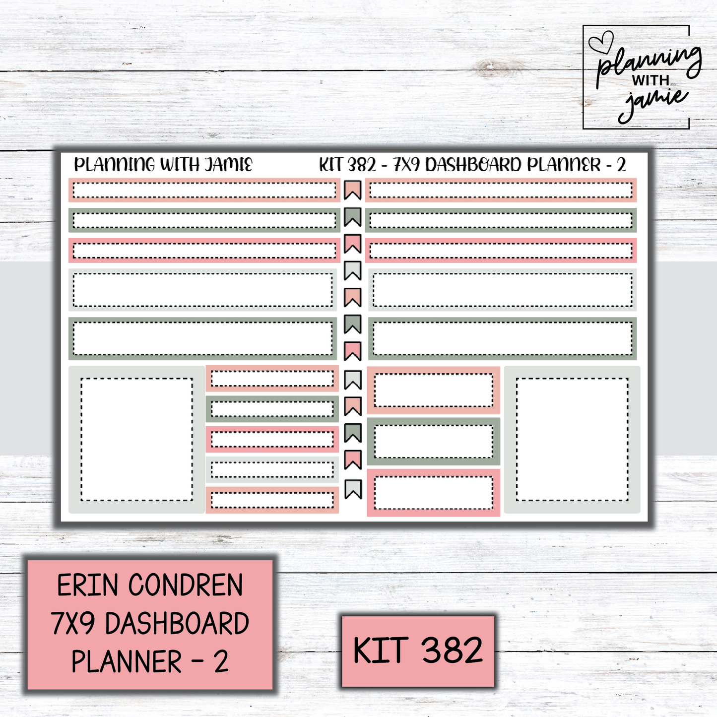 Kit 382 Erin Condren Dashboard Planner Sticker Kit