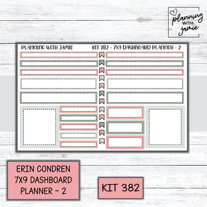 Kit 382 Erin Condren Dashboard Planner Sticker Kit