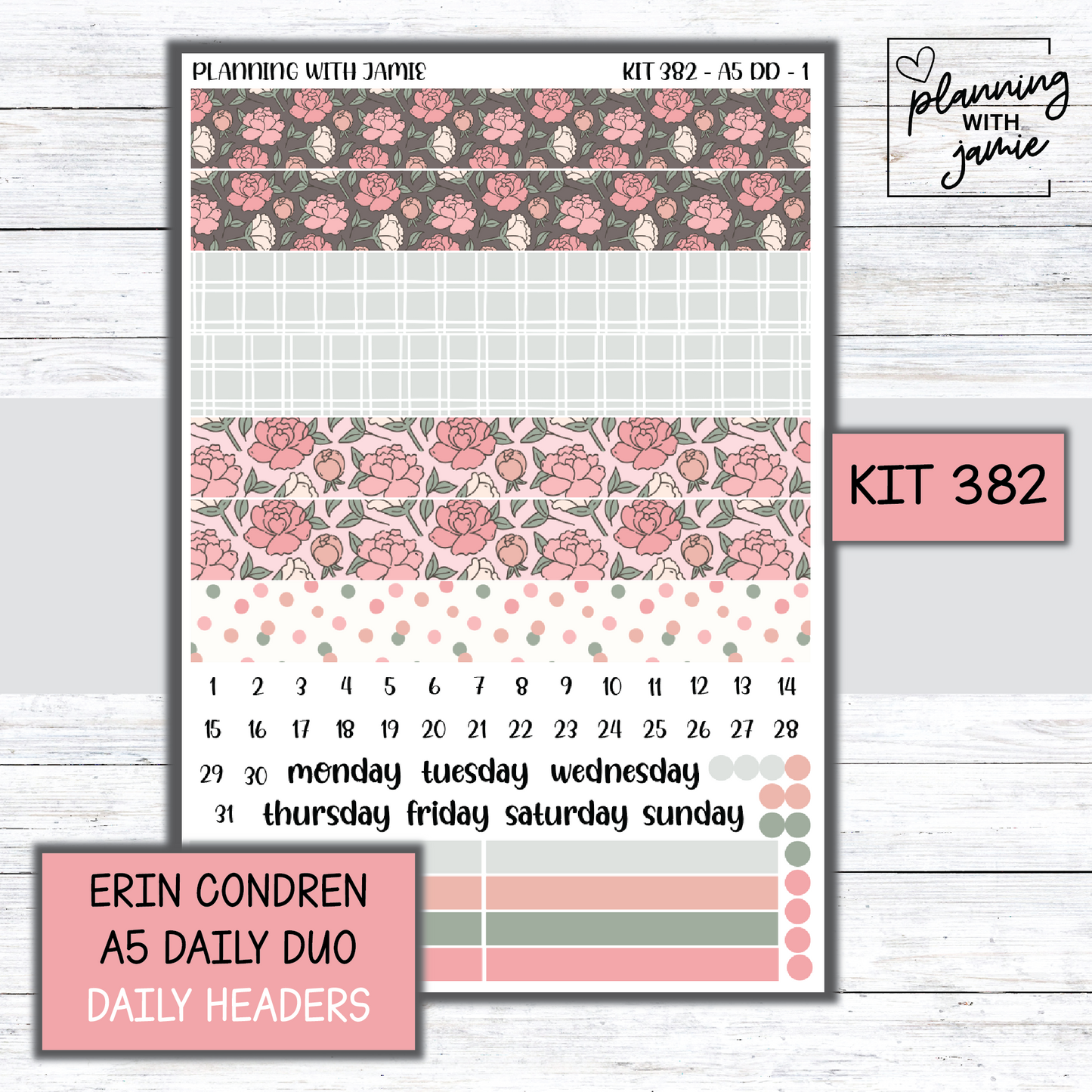 Kit 382 Erin Condren Daily Duo Sticker Kit