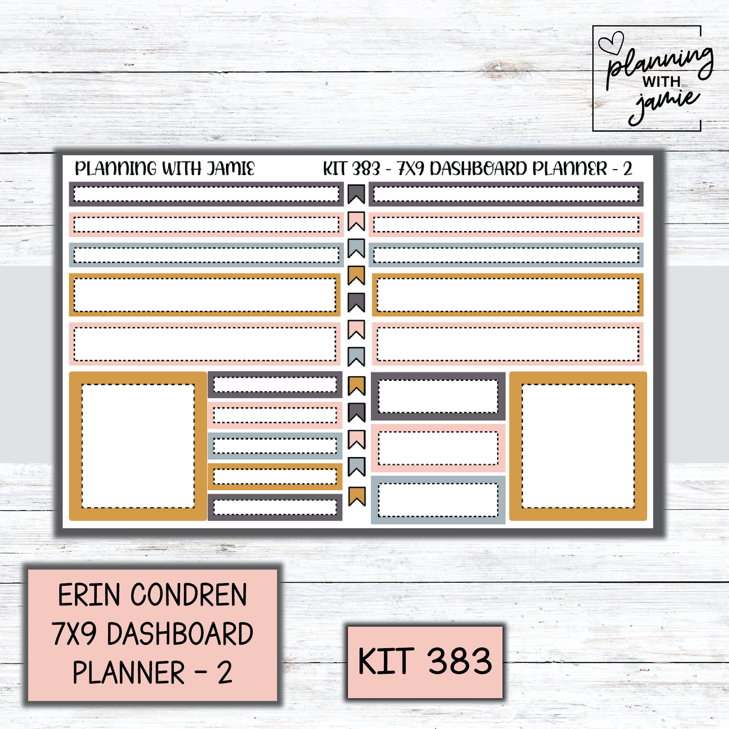Kit 383 Erin Condren Dashboard Planner Sticker Kit