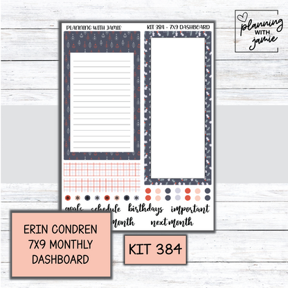 KIT 384 7X9 Erin Condren Monthly Dashboard Sticker Kit