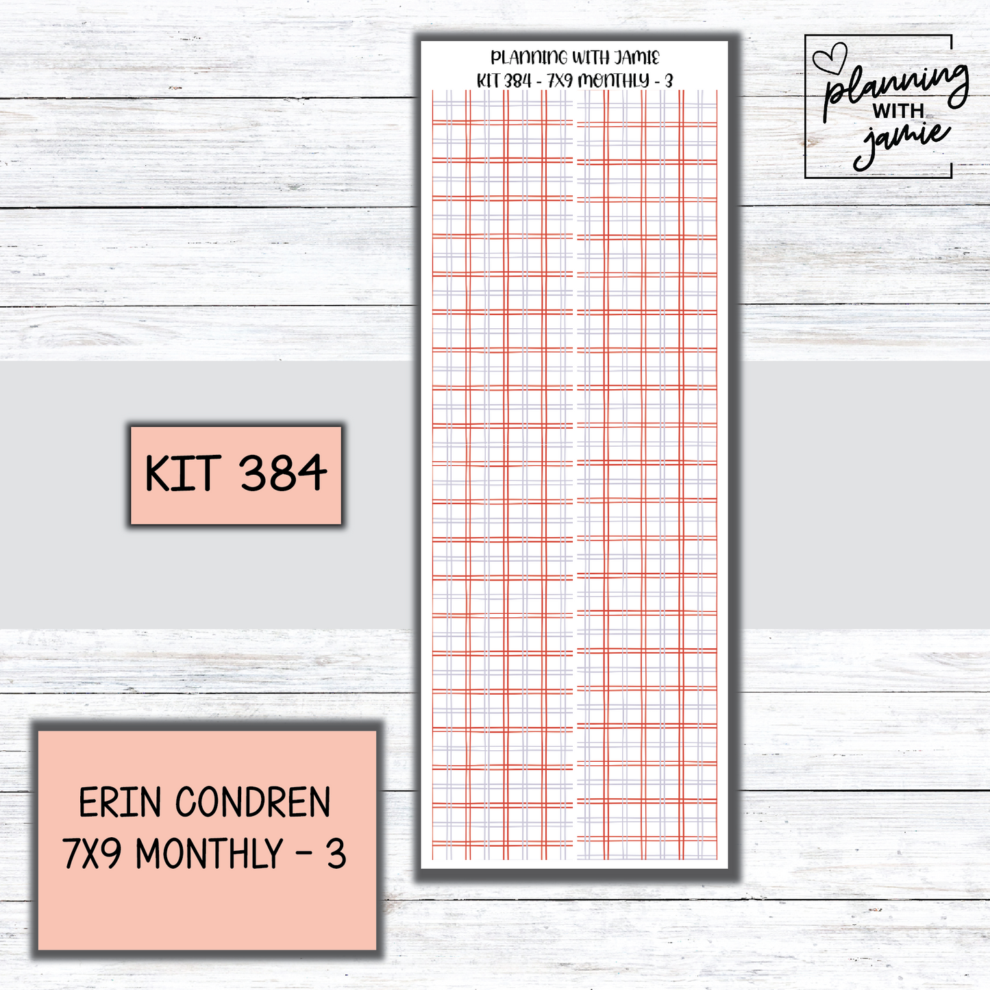 KIT 384 Erin Condren 7X9 OR A5 Monthly Kit