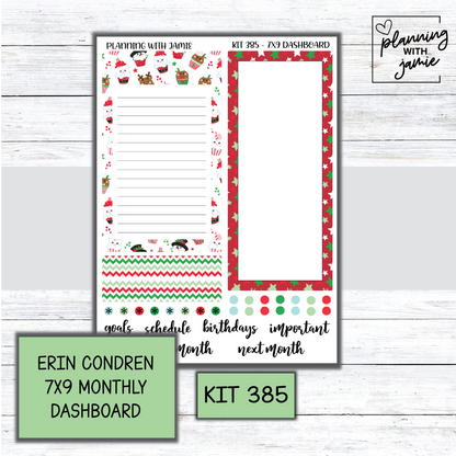 KIT 385 7X9 Erin Condren Monthly Dashboard Sticker Kit