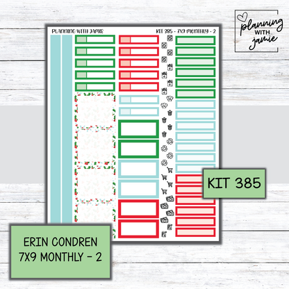 KIT 385 Erin Condren 7X9 OR A5 Monthly Kit