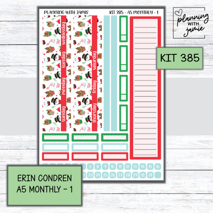 KIT 385 Erin Condren 7X9 OR A5 Monthly Kit