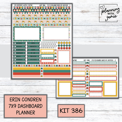 Kit 386 Erin Condren Dashboard Planner Sticker Kit