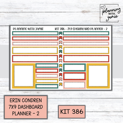 Kit 386 Erin Condren Dashboard Planner Sticker Kit