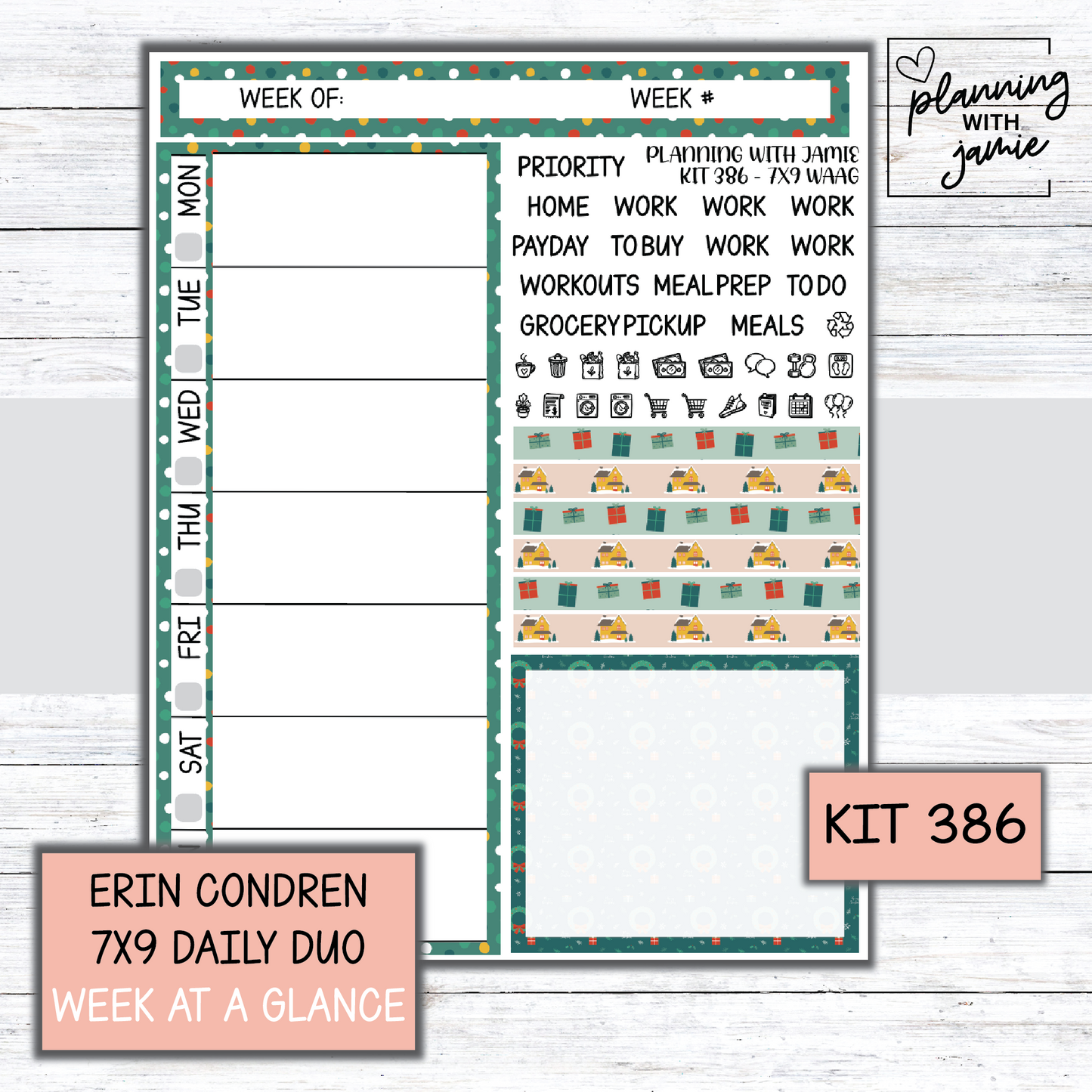 Kit 386 Week At A Glance Sticker
