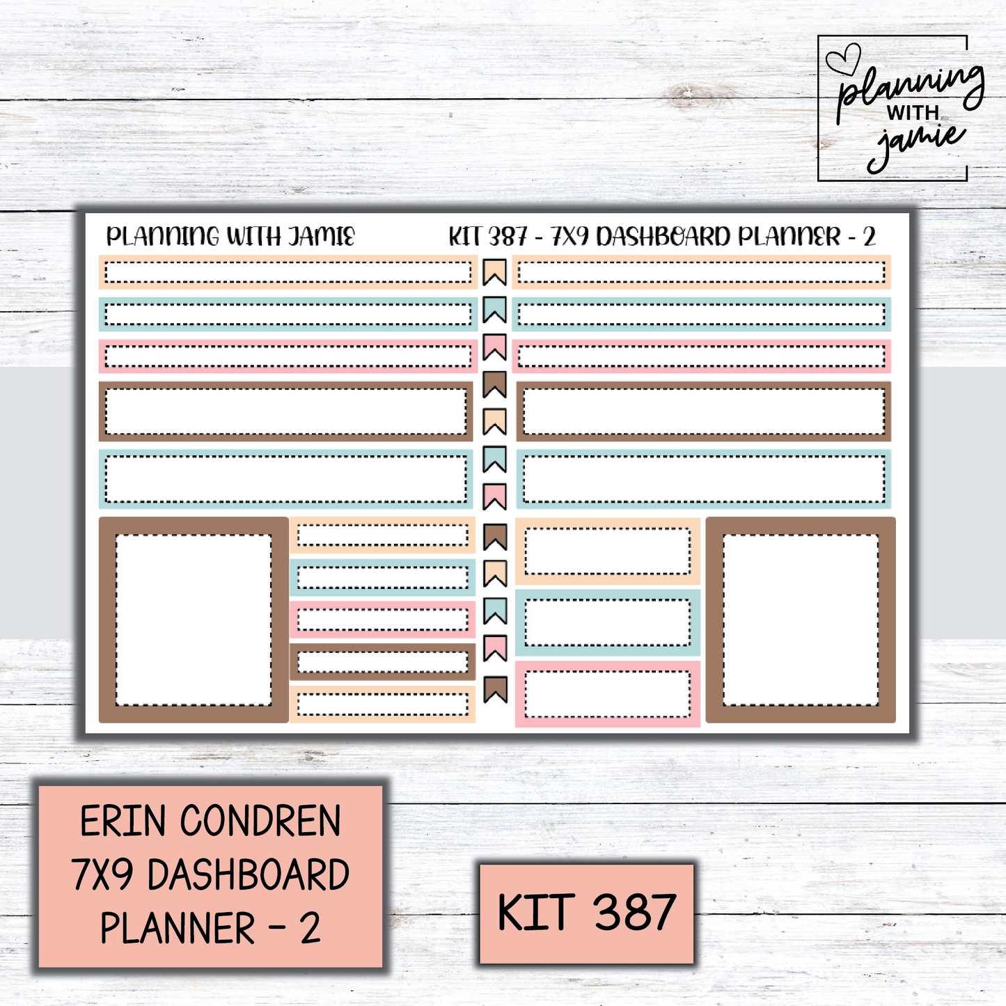 Kit 387 Erin Condren Dashboard Planner Sticker Kit