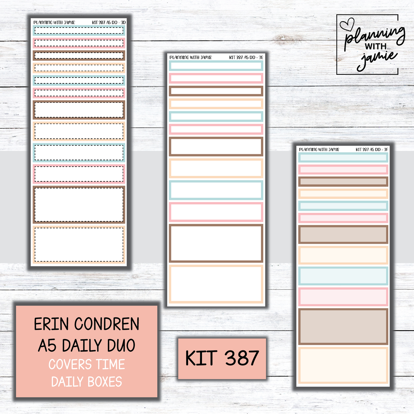 Kit 387 Erin Condren Daily Duo Sticker Kit