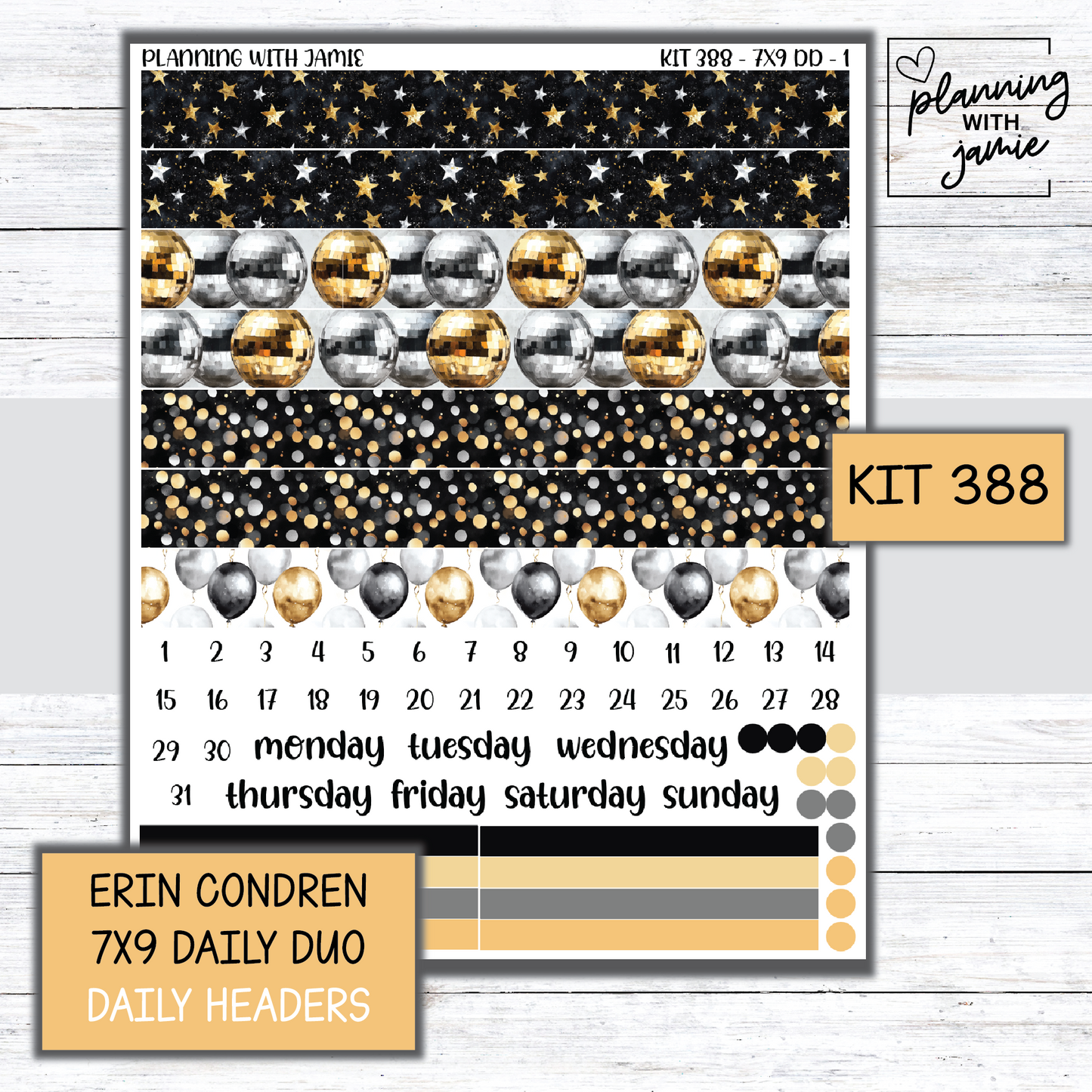 Kit 388 Erin Condren Daily Duo Sticker Kit